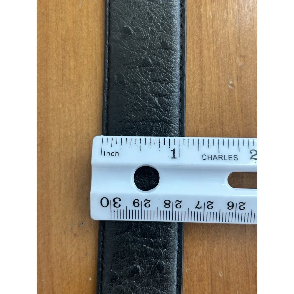 RONZ Black Leather Belt With Silver Automatic Buckle 40in‎ Luxury And Quality